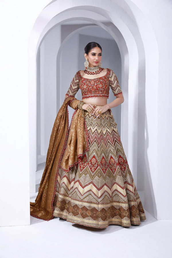 Copper Charm Bridal Lehenga(B-03)