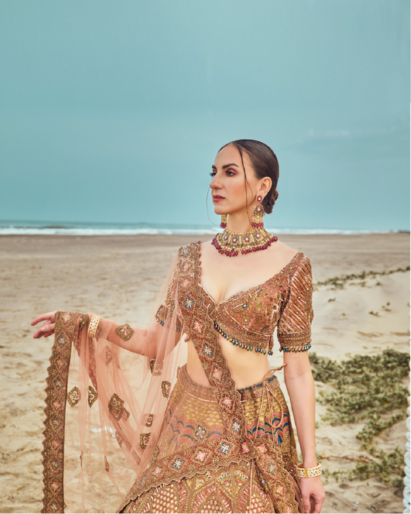 Nude pink lehenga(RH-09)