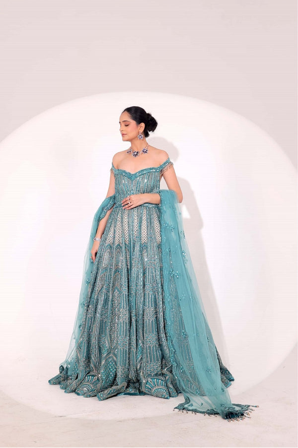 Teal Blue Lehenga(G-50)