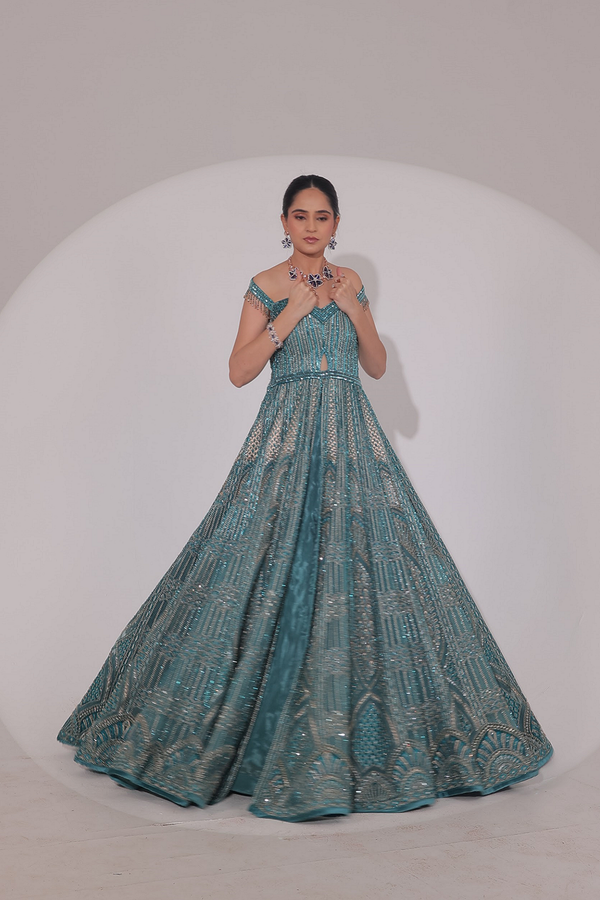 Teal Blue Lehenga(G-50)