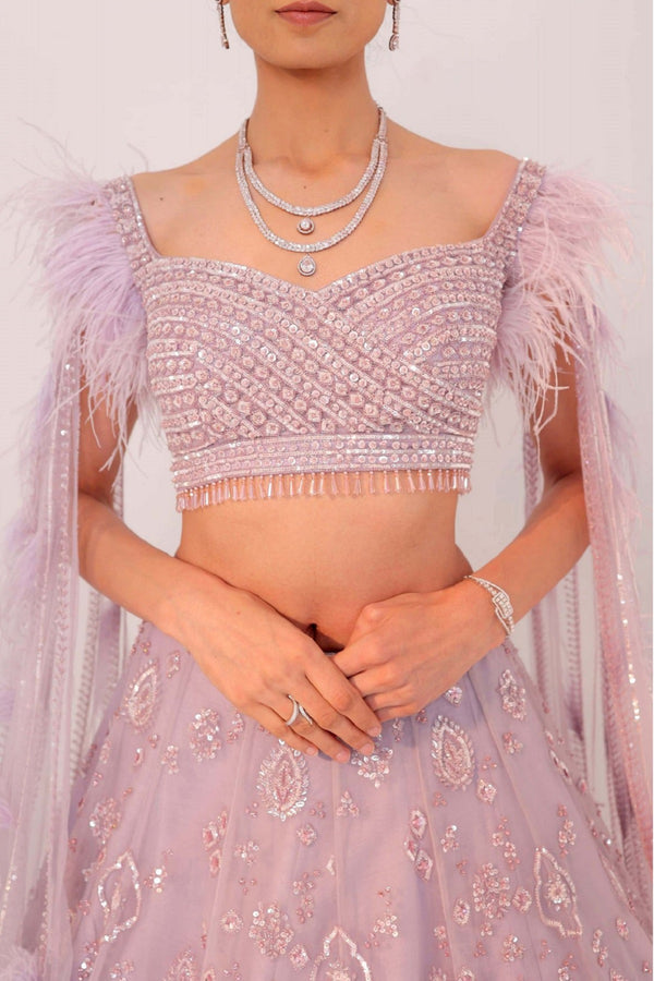 Lavender with Mustard Lehenga(G-52)