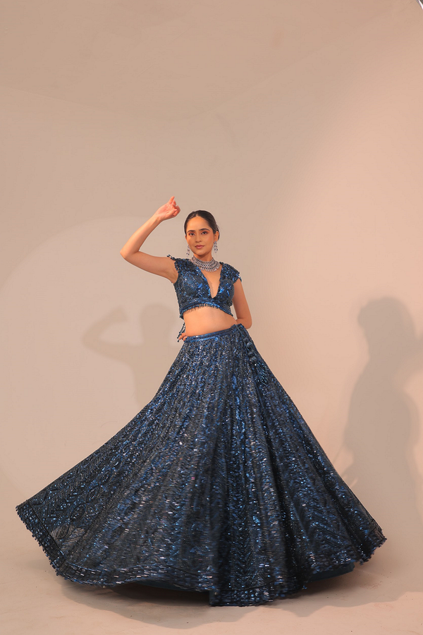 Navy Blue Lehenga(G-66)