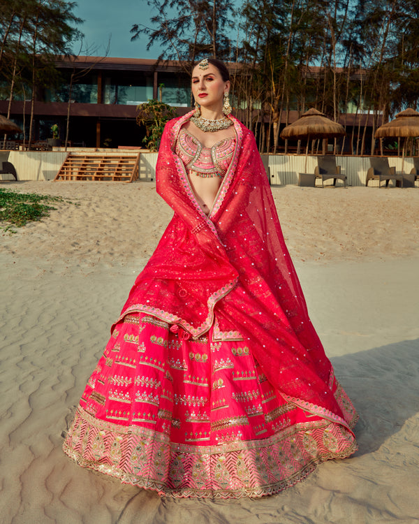 Primrose pink lehenga(G-11)
