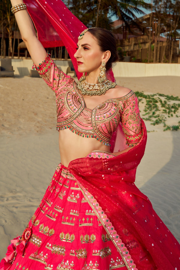 Primrose pink lehenga(G-11)