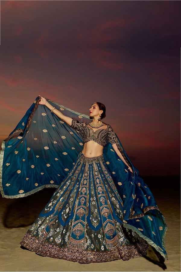 Indigo Infusion Lehenga(G-14)