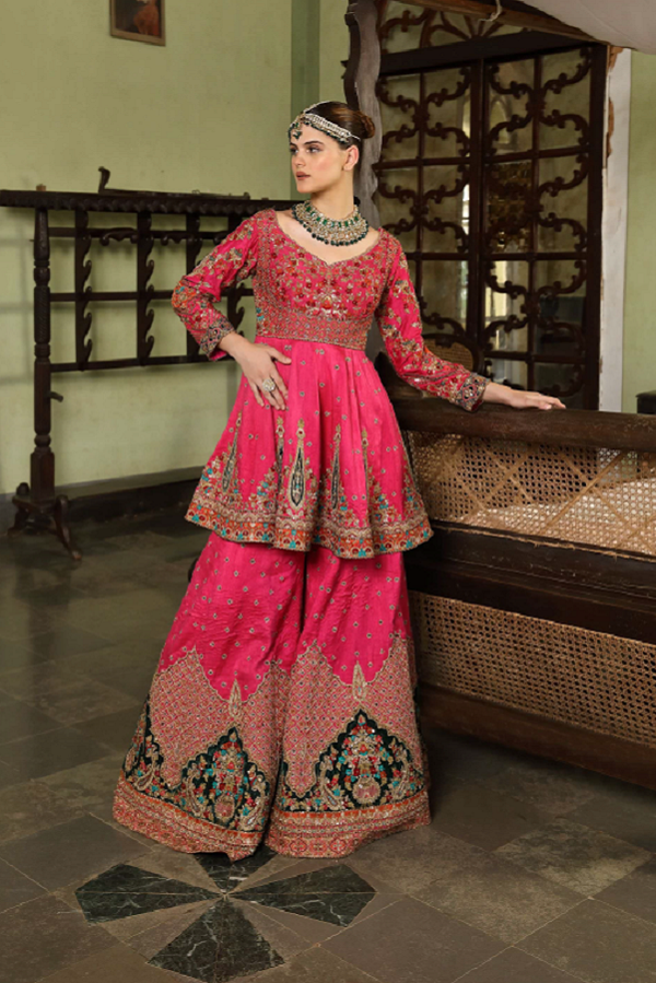 Pink and orange sharara(G-27)